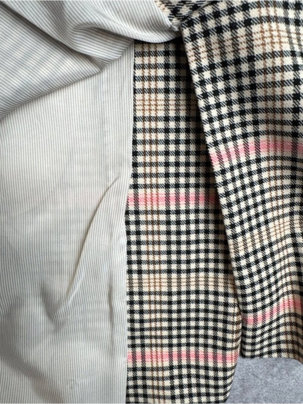 LOFT Plaid Blazer Women’s 14 Pink Cream Tailored Preppy bronze Button Jacket - Picture 7 of 7